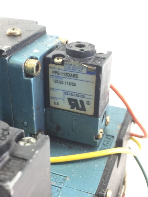 USED MAC 6511B-000-PP-112DA 6511B-512-P DBL SOLENOID VALVE W/ MANIFOLD (B390) 5