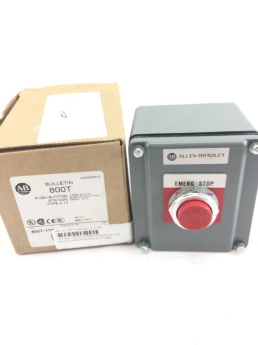 ALLEN BRADLEY 800T-1TKT PUSH BUTTON SURFACE MOUNTING EMERGENCY STOP NEW (B30) 1