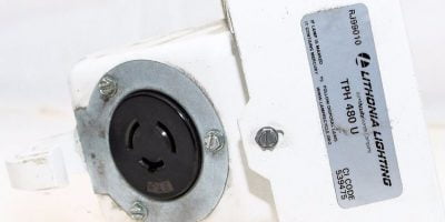 LITHONIA LIGHTING TPH 480 U FIXTURE ACCESSORY THROUGH WIRE POWER HOOK NEW (G93) 1