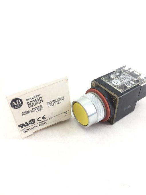 ALLEN BRADLEY 800MR-A9A SERIES C SMALL FLUSH HEAD PUSH BUTTON YELLOW NEW H83 1