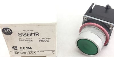 ALLEN BRADLEY 800MR-A1A SERIES C SMALL FLUSH HEAD PUSH BUTTON GREEN NEW H83 1