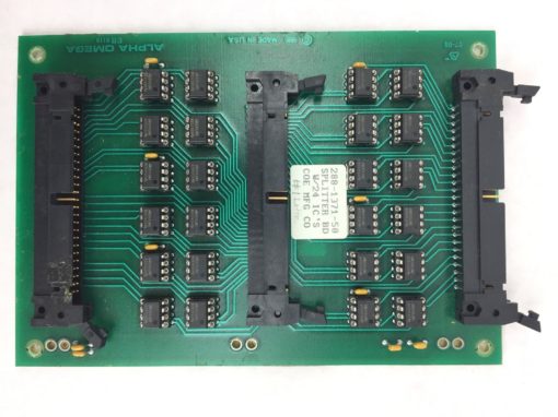 COE MANUFACTURING CO ALPHA OMEGA PC BOARD 288-1371-50 SPLITTER BD W/3 ICs (H258) 2