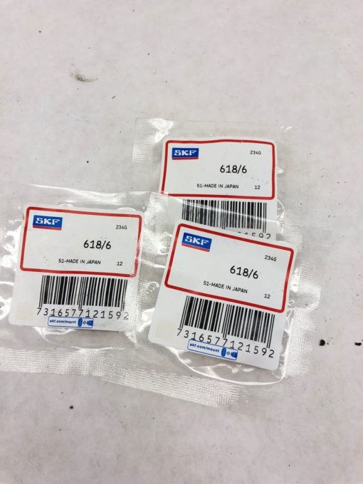 LOT OF 3 NEW IN BAG SKF 618/6 Single Row Ball Bearing, FAST SHIP! (H349) 1