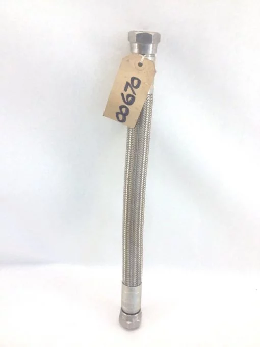 HD SS OVER-BRAIDED FLEXIBLE METAL CONDUIT w/ FITTINGS 1”ID x 18