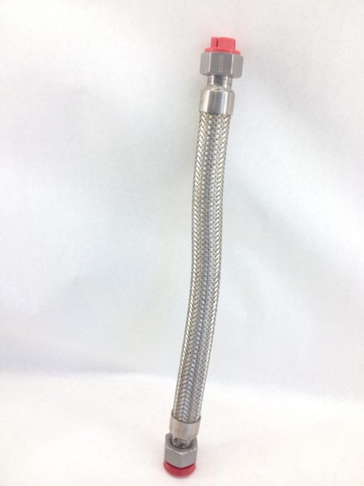 HD SS OVER-BRAIDED FLEXIBLE METAL CONDUIT w/ FITTINGS 1”ID x 9” L (B114) 1