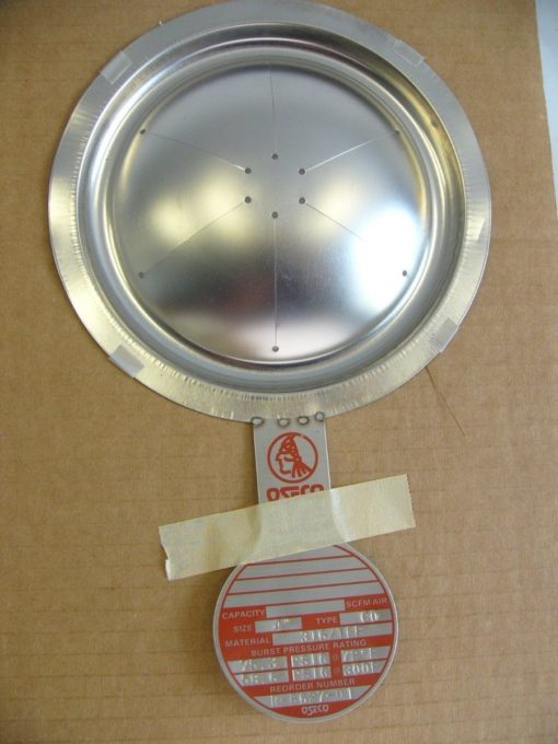LOT OF 3 OSECO RUPTURE DISCS #R-6627-01 SIZE:4 TYPE:CO MATERIAL:316-TEF (B138) 1