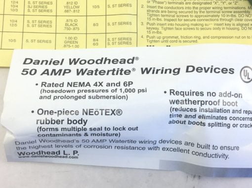 MOLEX WOODHEAD 1301470029 26W76 TURNEX WATERTIGHT PLUG YELLOW RUBBER (J13) 3