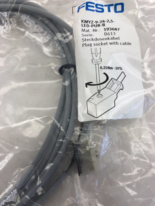 FESTO KMYZ-9-24-2,5-LED-PUR-B SOCKET CONNECTOR CABLE (J37) 2