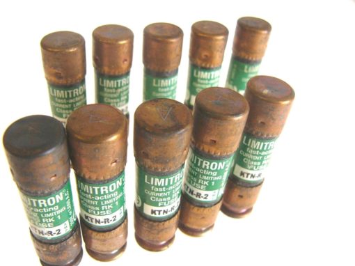 LOT OF 10 BUSSMANN LIMITRON FUSES KTN-R-2 CLASS RK 1 FAST-ACTING (F27) 2