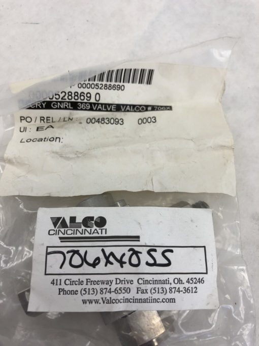 VALCO CINCINNATI 369 VALVE (J37) 2