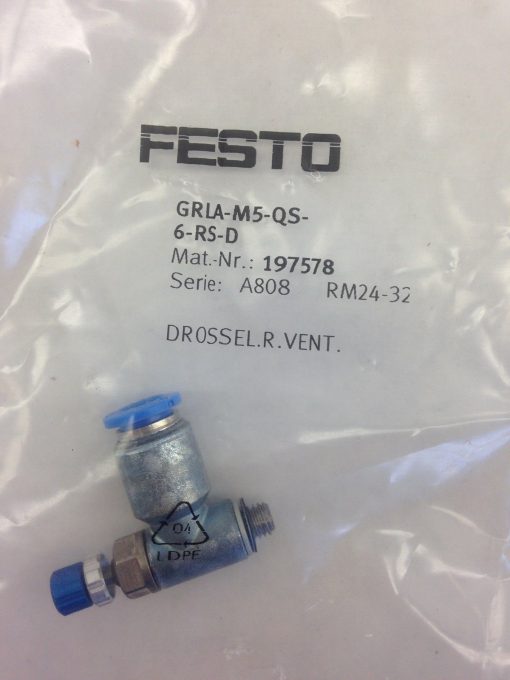 1 PCS NEW IN BOX FESTO throttle valve GRLA-M5-QS-6-RS-D 197578 