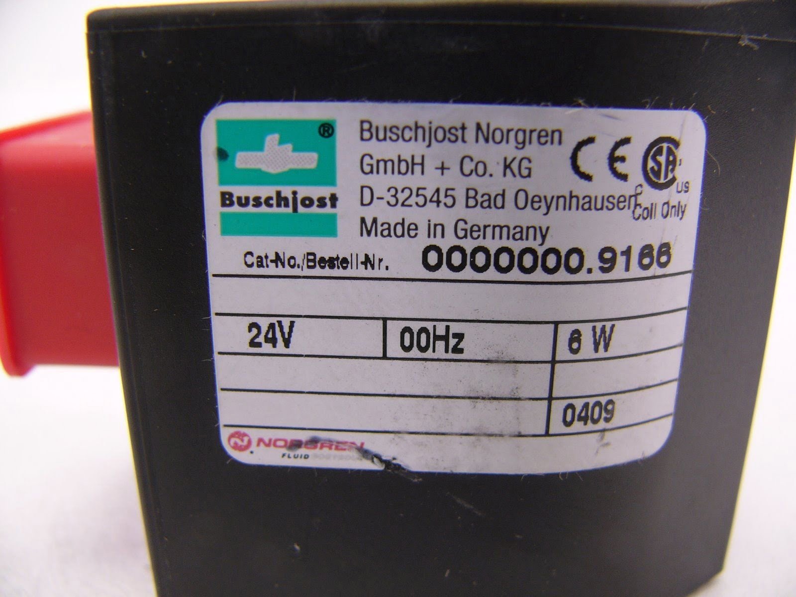 NEW BUSCHJOST 0000000.9100 COIL 24V 00HZ 8W WITH VALVE 8274200.9100 SHIPSAMEDAY 
