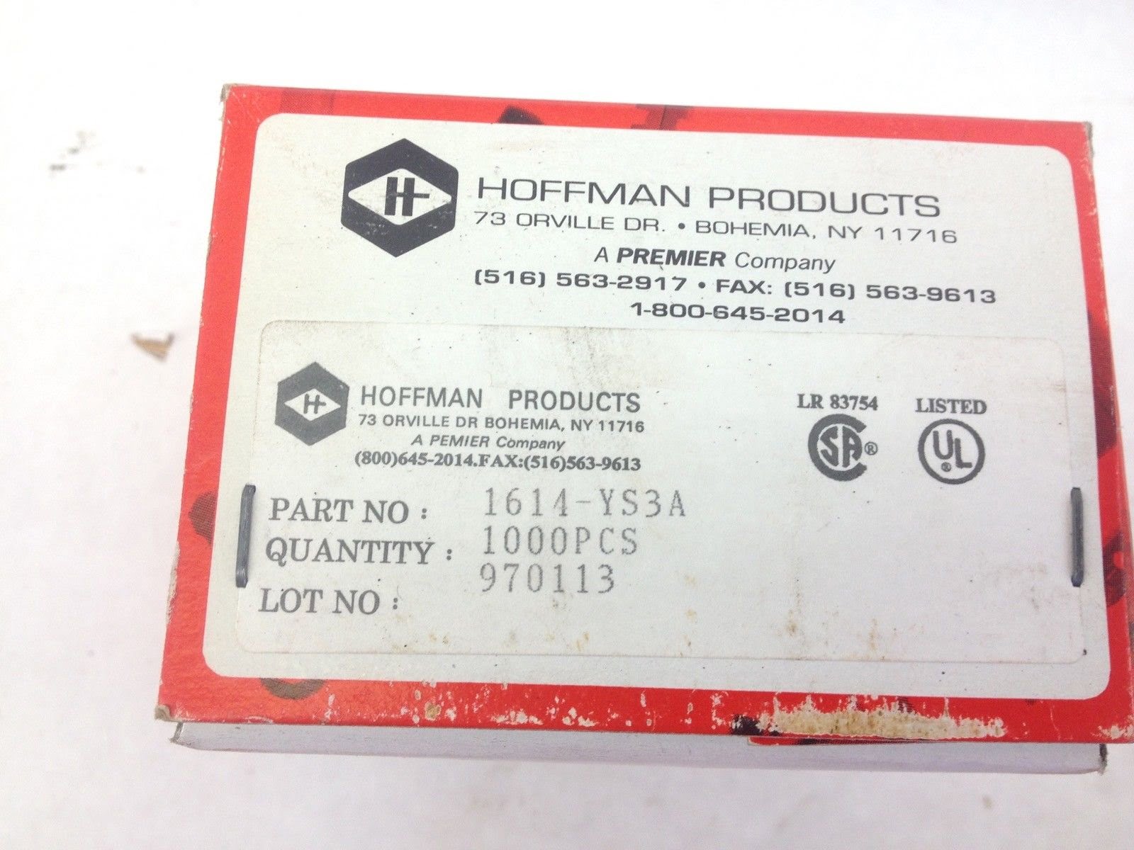 HOFFMANN 1614-YS3A SOLDERLESS RING TERMINALS (H4)