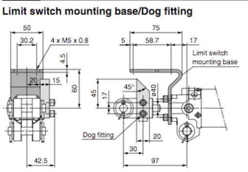 Details about   SMC CK1A50-100YB CLAMP AIR CYLINDER with DOG FITTING H14 