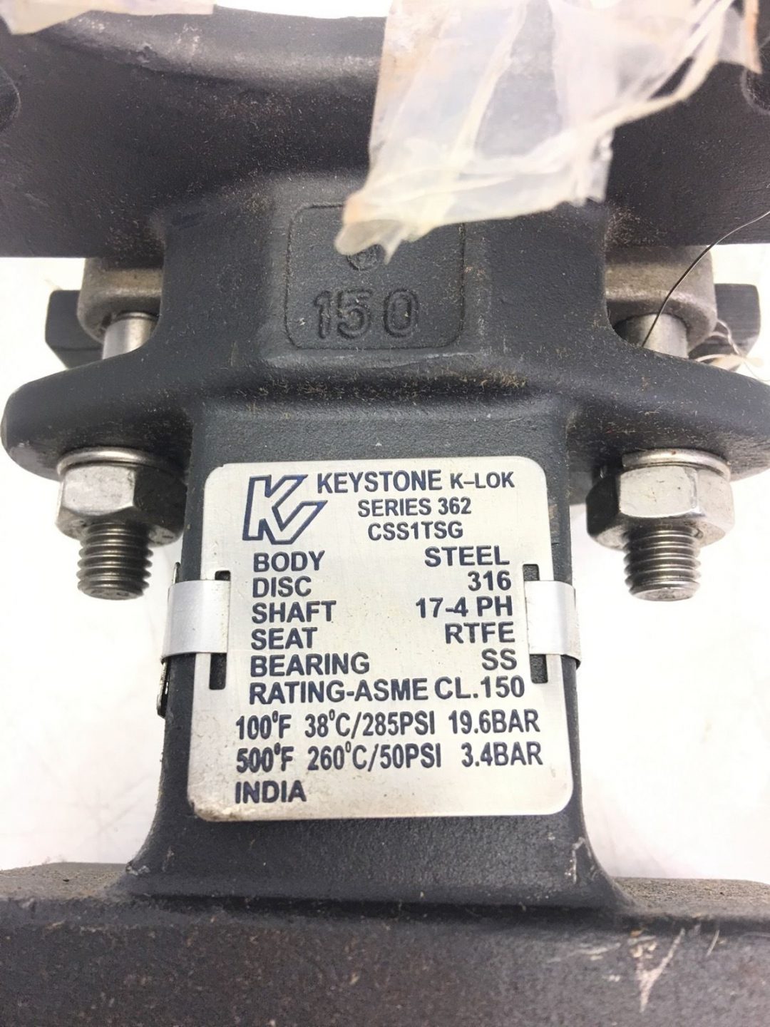 KEYSTONE 362 CSS1TSG KLOK BUTTERFLY VALVE, STEEL, 316 DISC, 174 PH. B305