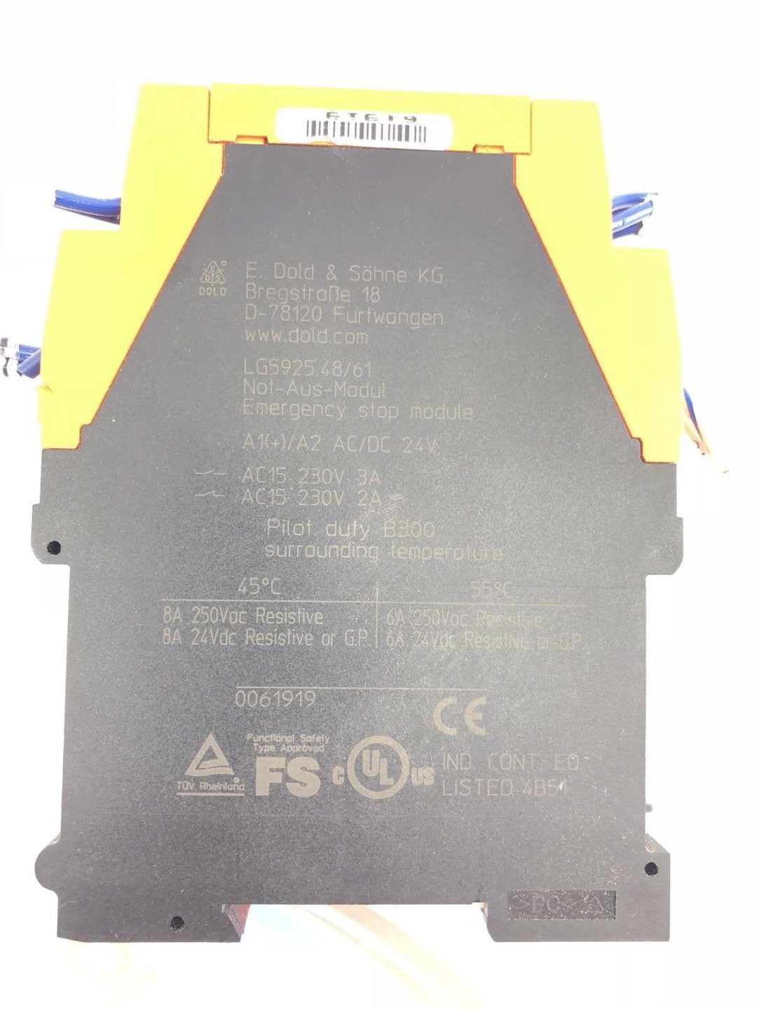 DOLD & SOHNE SAFEMASTER LG5925 SAFETY RELAY