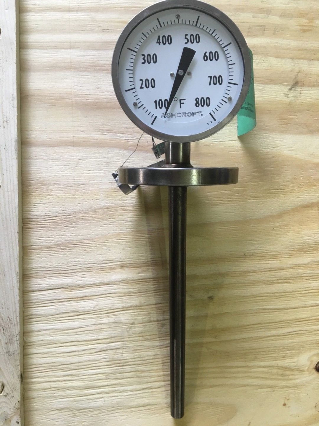 ASHCROFT TI484C TEMPERATURE GAUGE 800° F MAX, 161/4 L x 5 OD FACE(H249)