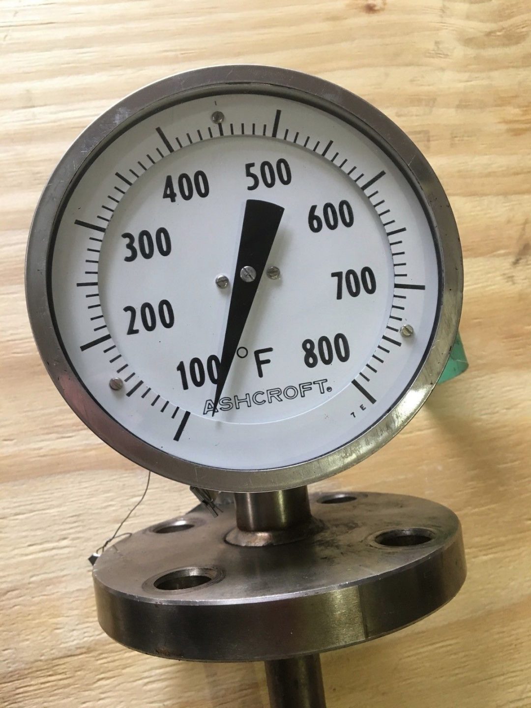 ASHCROFT TI484C TEMPERATURE GAUGE 800° F MAX, 161/4 L x 5 OD FACE(H249)