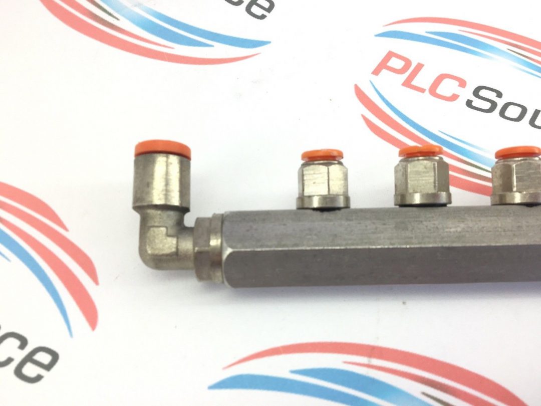 PARKER PNEUMATIC MANIFOLD with (4) QC MW6 PORTS (1) QC MW8 PORT (A879)