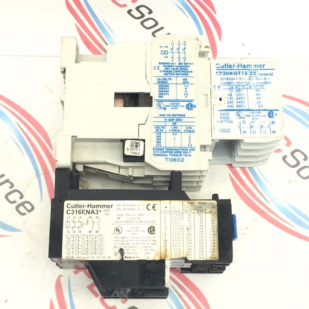 CUTLER HAMMER CE15 SERIES, 3-PHASE MOTOR STARTER CONTACTOR ASSEMBLY