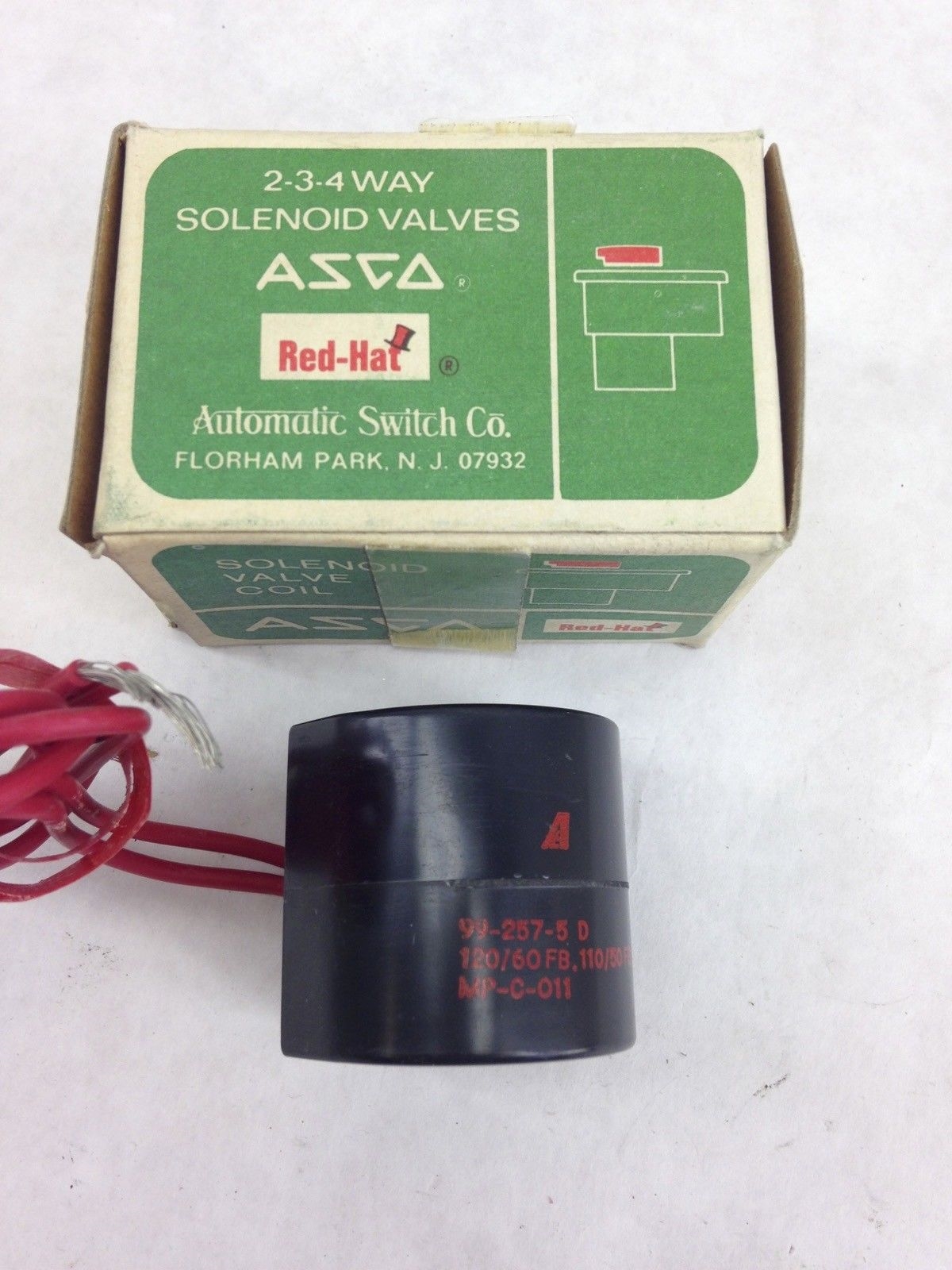 ASCO RED HAT 99-257-5D SOLENOID VALVE COIL (A827) 1