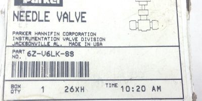 PARKER 6Z-V6LK-SS NEEDLE VALVE (A825) 1