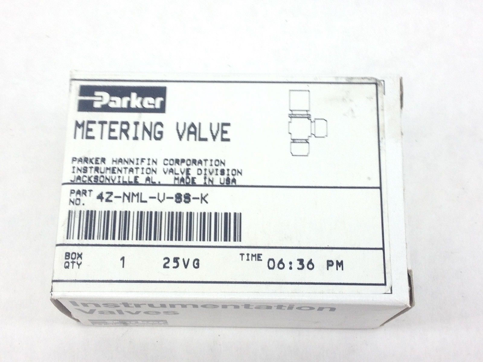 PARKER 4Z-NML-V-SS-K METERING VALVE (A832) 1