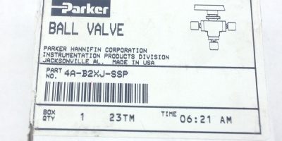 PARKER 4A-B2XJ-SSP BALL VALVE (A834) 1