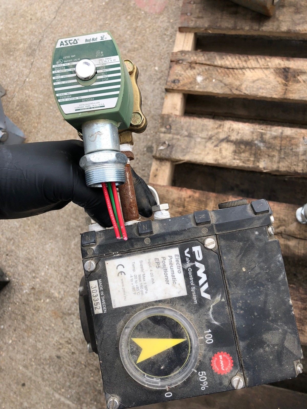 MCF MSR 80 F05 ACTUATOR PMV EP5 ELECTRO PNEUMATIC POSITIONER W/ ASCO