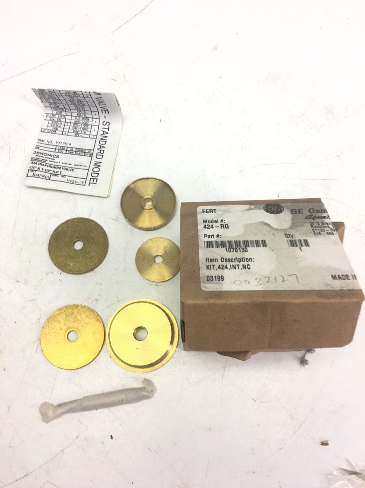 NEW IN BOX Aquamatic Â 424-RG Â INTERNAL PARTS KIT, NORMALLY CLOSED VALVES, F230 1