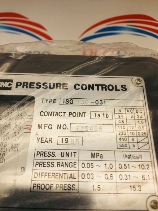SMC PRESSURE CONTROL SWITCH ISG 130-031 - Image 2