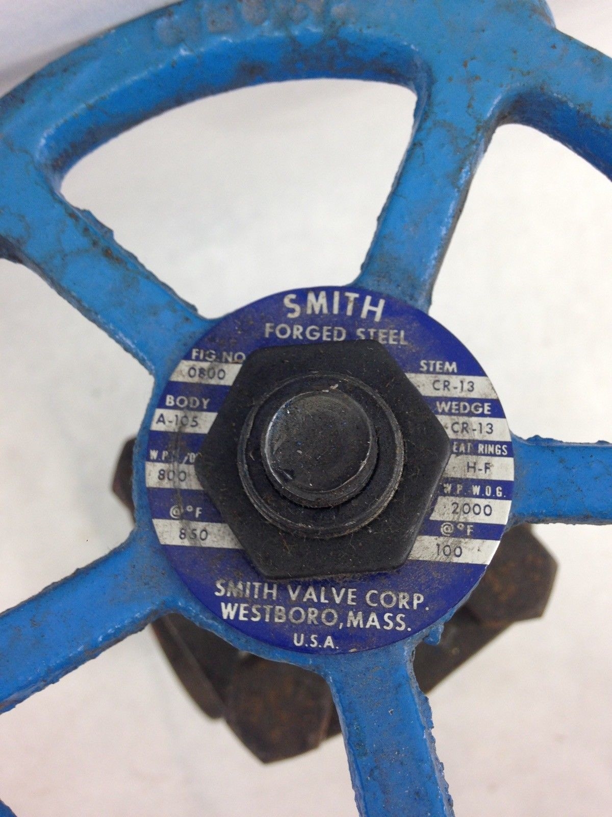 SMITH GATE VALVE A105 1-1/2″ 800 FORGED STEEL (B445) 2
