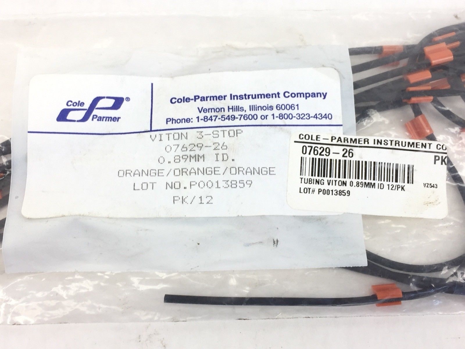NEW! COLE PARMER 07629-26 0.89mm I.D