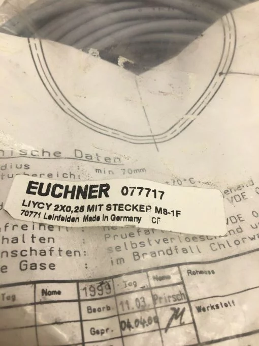 EUCHNER 077717 LIYCY 2X0.25 Connector Cable 3 PIN - Image 2