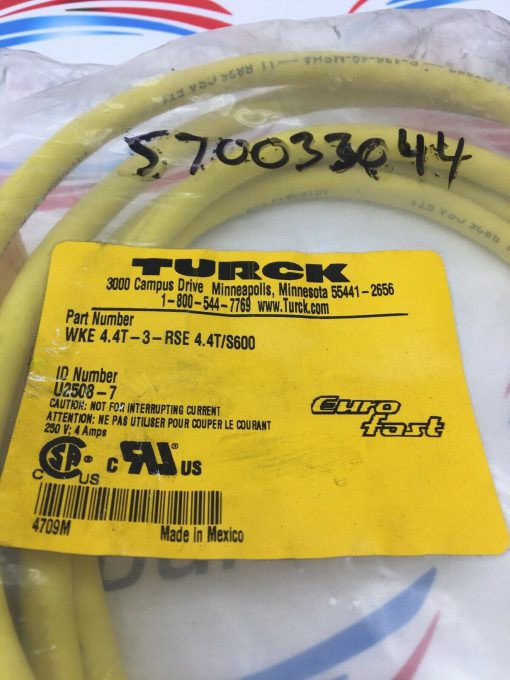 TURCK WKE 4.4T-3-RSE 4.4T/S600 U2508-7 CABLE ASSEMBLY - Image 2
