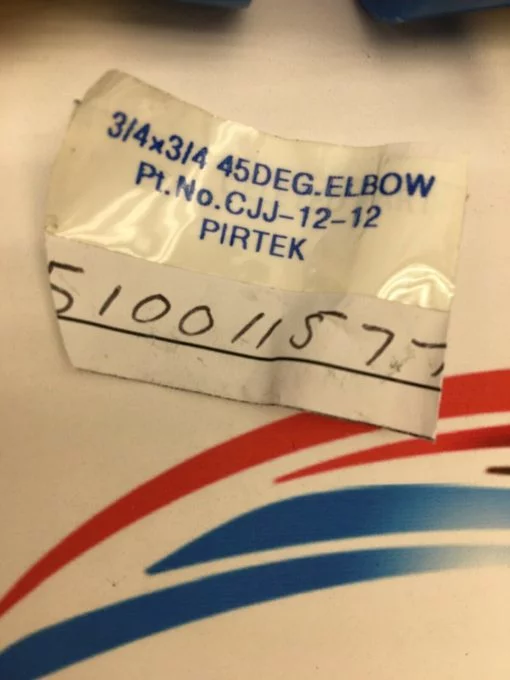 PIRTEK CJJ-12-12 3/4X3/4 45 DEGREEES ELBOW LOT OF 4 - Image 2