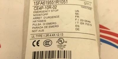 ABB 1SFA619551R1051 CE4P-10R-02 EMERGENCY STOP