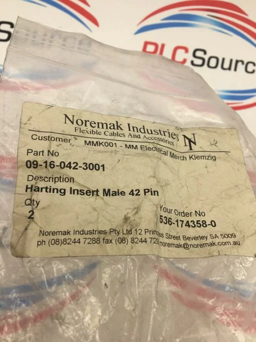NOREMAK 09-16-042-3001 HARTING INSERT MALE 42 PIN - Image 2
