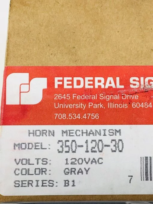 FEDERAL SIGNAL 350-120-30 120VAC SERIES B1 50/60HZ .22AMPS VIBRATONE HORN - Image 4