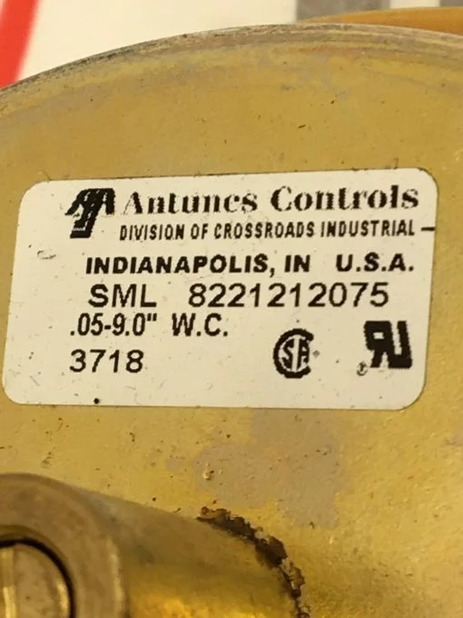 ANTUNES CONTROLS SML8910 8221212075 AIR PRESSURE SWITCH 110V 3A - Image 2
