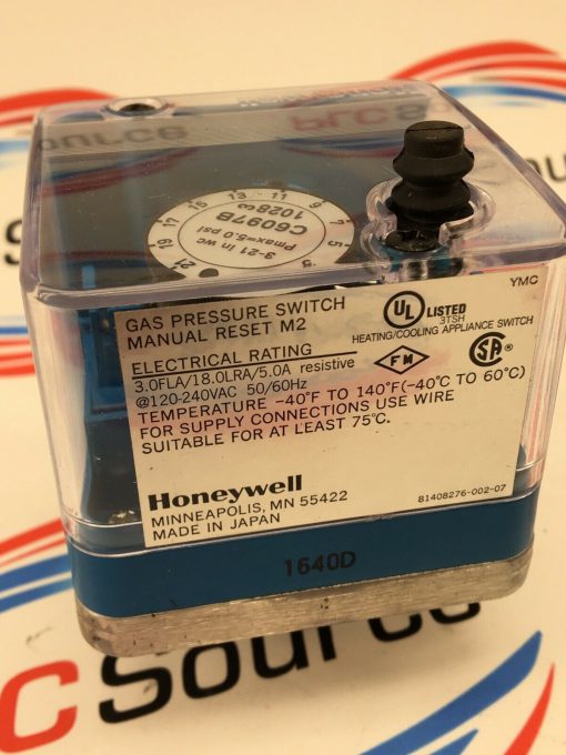 HONEYWELL GAS PRESSURE SWITCH MANUAL RESET M2 C6097B 1028 - Image 2