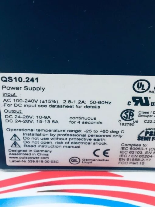 PULS QS10.241 POWER SUPPLY  10A  AC to DC - Image 6