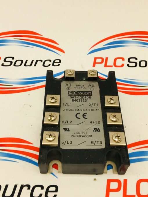 CROUZET GA3-12D10R 84028251 3-PHASE SOLID STATE RELAY 4-32VDC INPUT 24-660VAC