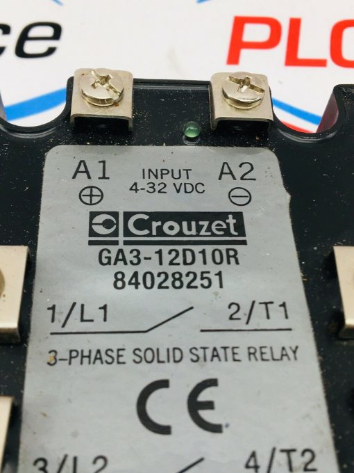 CROUZET GA3-12D10R 84028251 3-PHASE SOLID STATE RELAY 4-32VDC INPUT 24-660VAC - Image 2