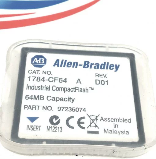 ALLEN BRADLEY 1784-CF64 A Rev D01 INDUSTRIAL COMPACT FLASH MEMORY CARD 97235074