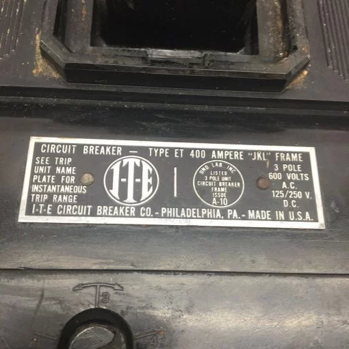 ITE ET400 MOLDED CASE CIRCUIT BREAKER 3 POLE 600 VOLTS - Image 2