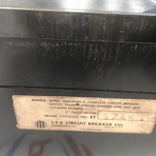 ITE ET400 MOLDED CASE CIRCUIT BREAKER 3 POLE 600 VOLTS - Image 6