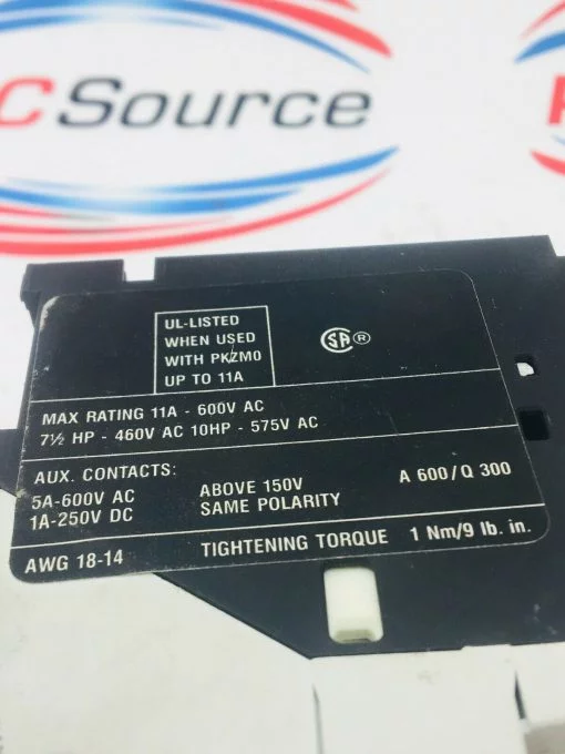 LOT OF TWO MOELLER SE00-11-PKZ0 CONTACTOR - Image 3