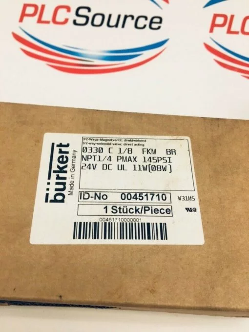 BURKERT 0330 C 1/8 FKM 24V SOLENOID VALVE - Image 2