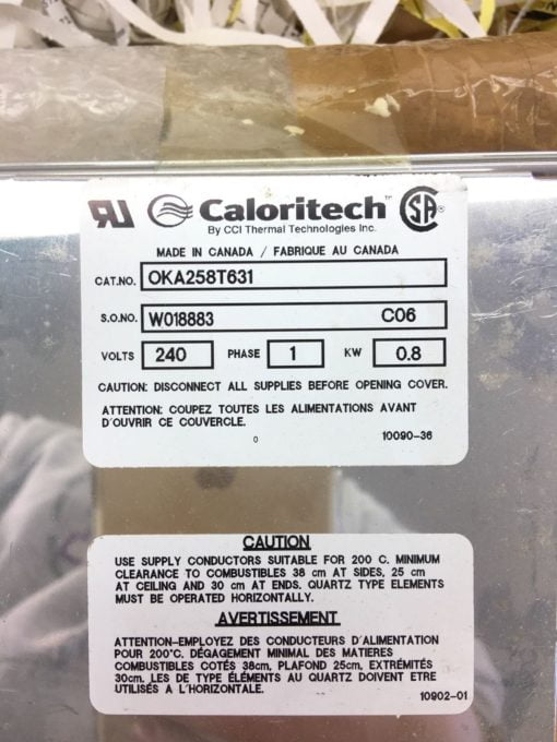 NEW IN BOX CALORITECH OKA258T631 Infrared Radiant Heaters, 240V, 1 PHASE, B351 2